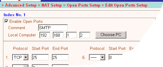 Open Ports Setup