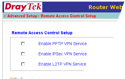 Disable the router's own VPN facility