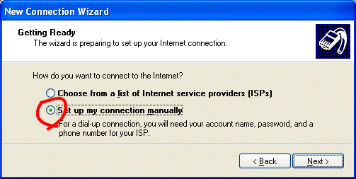 Windows XP PPPoE Setup